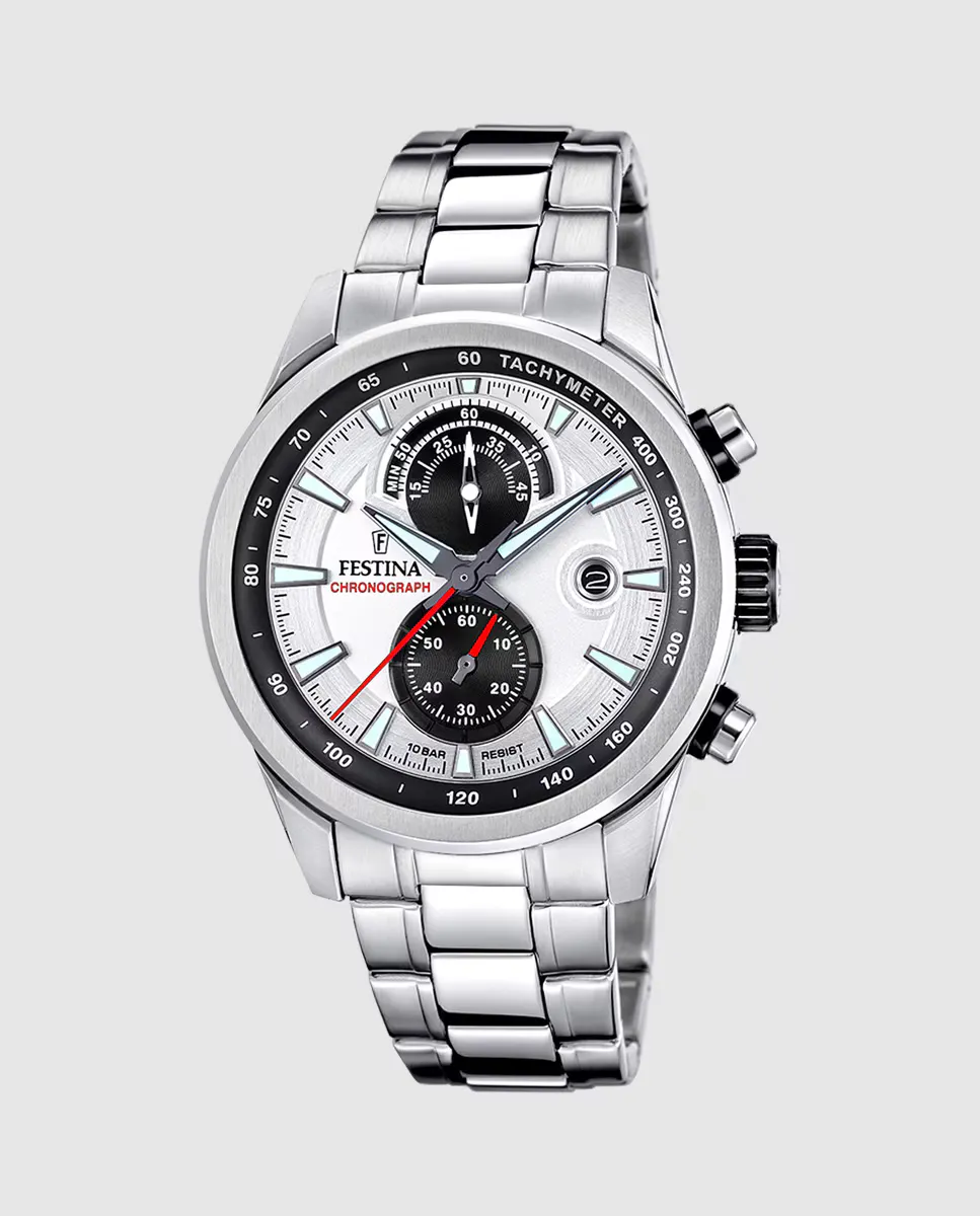 

F20694/1 Мужские часы Timeless Chronograph из серебряной стали Festina, серебряный