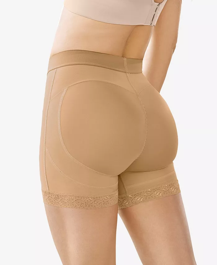 

Женские шорты-утягивающие с эффектом подтяжки ягодиц Mid-Rise Sculpting Butt Lifter Shaper Leonisa, коричневый/бежевый