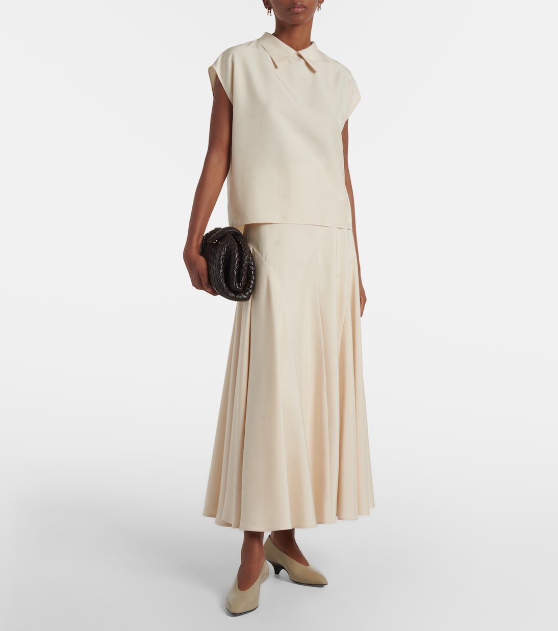 Туфли-лодочки Rebecca из кожи Loro Piana, Dried Taragon — фото 3
