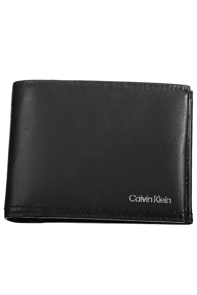 

Черный кожаный мужской кошелек Calvin Klein