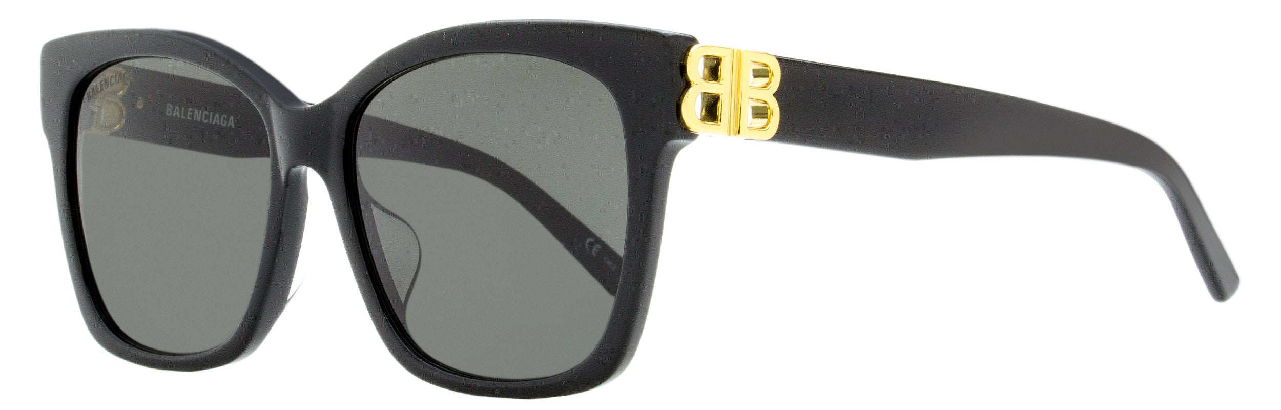 

Женские квадратные солнцезащитные очки Balenciaga BB0102SA 001 черные/золотые 57 мм