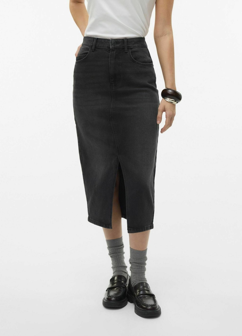 

Джинсовая юбка VMNATALIE MIDI NOOS Vero Moda, темно-серый