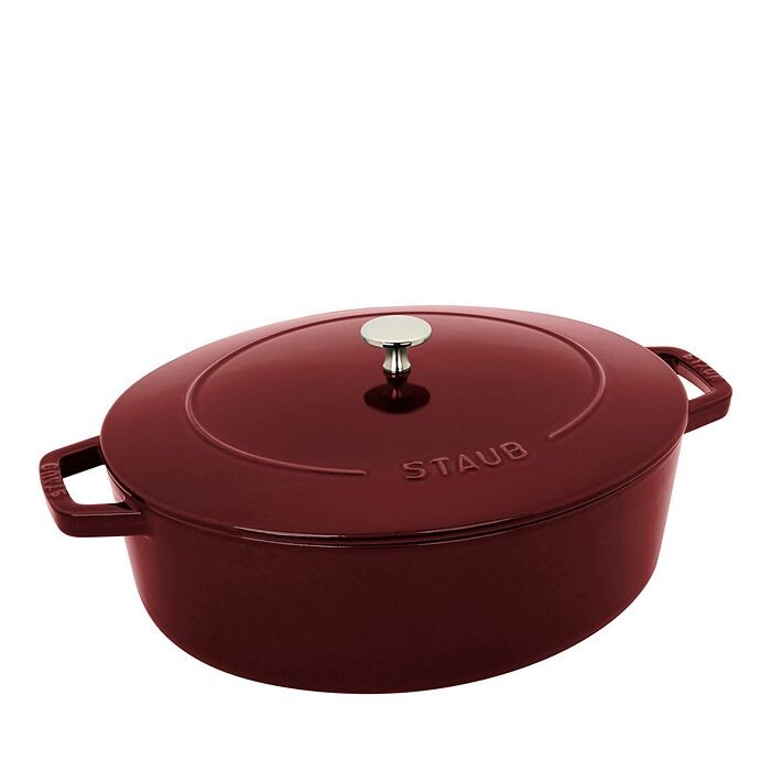

Чугун Staub 6,25 кварты. Широкая овальная голландская жаровня, красный