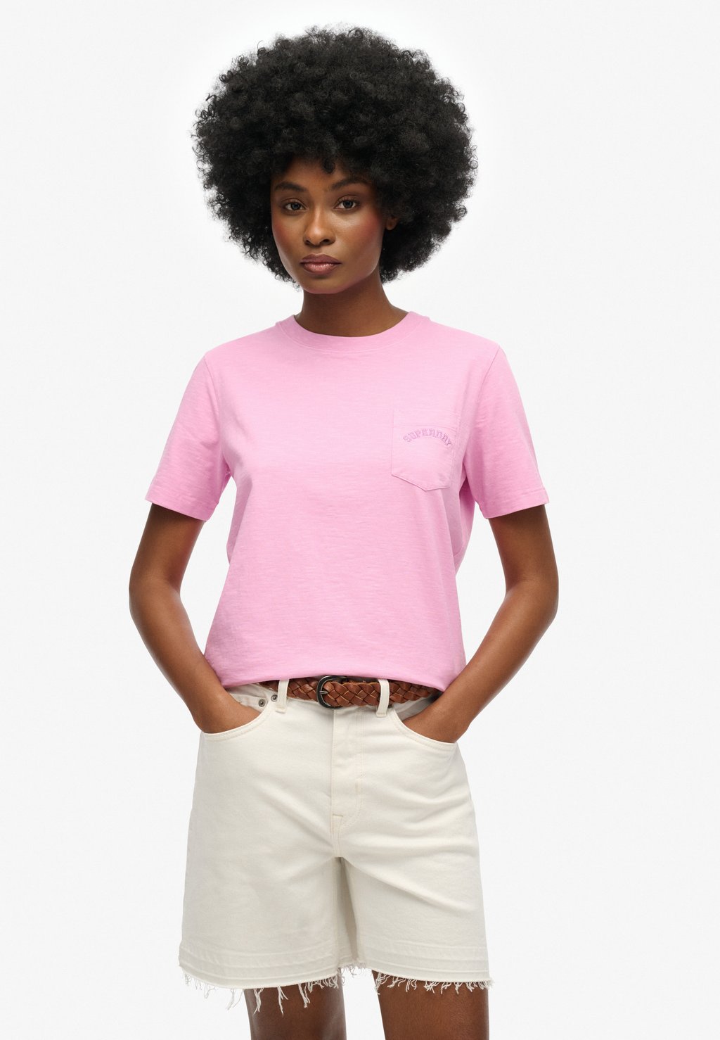 

Базовая футболка ESSENTIAL LOGO GARMENT DYE Superdry, розовый