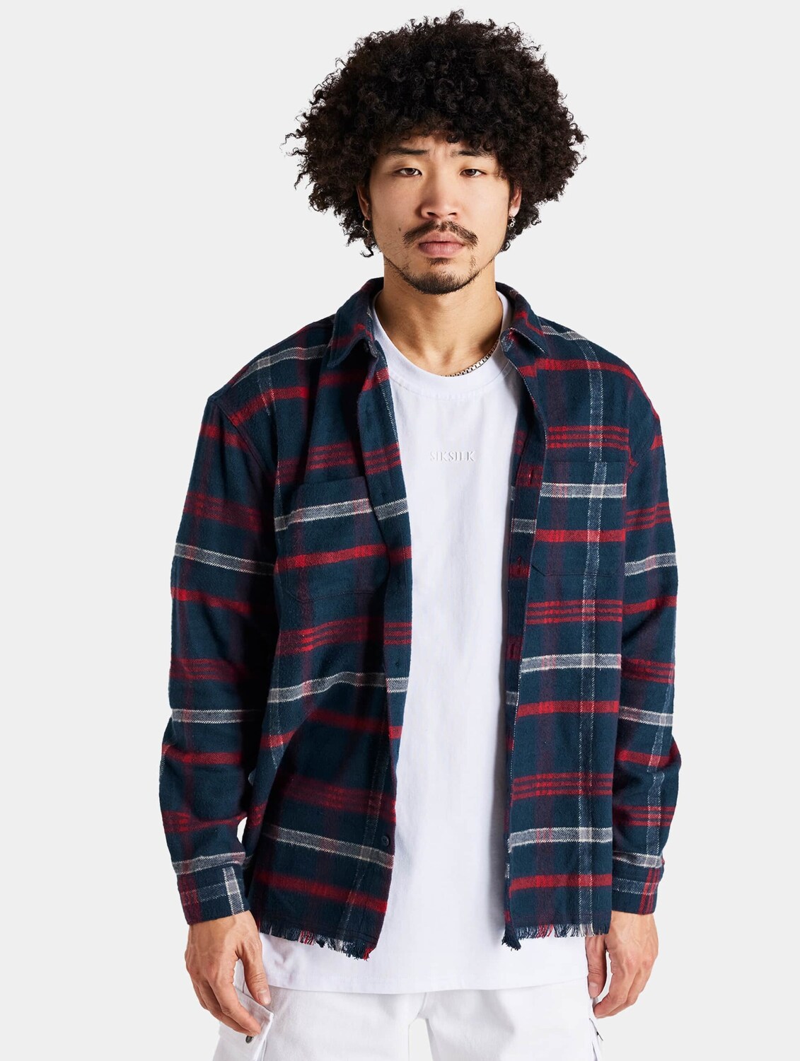 

SikSilk Рубашка на пуговицах синего цвета Regular fit
