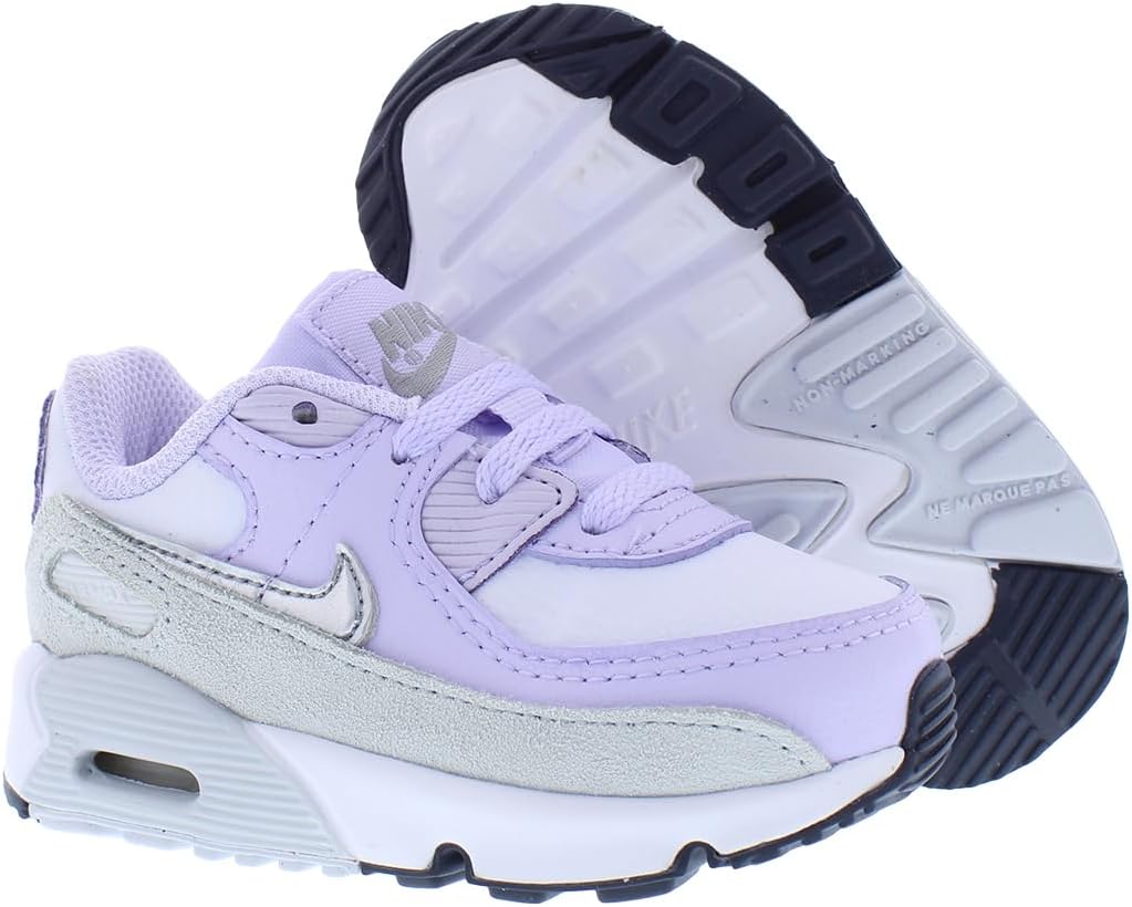Кроссовки Nike Air Max 90 LTR для мальчиков, белый/фиолетовый — фото 4