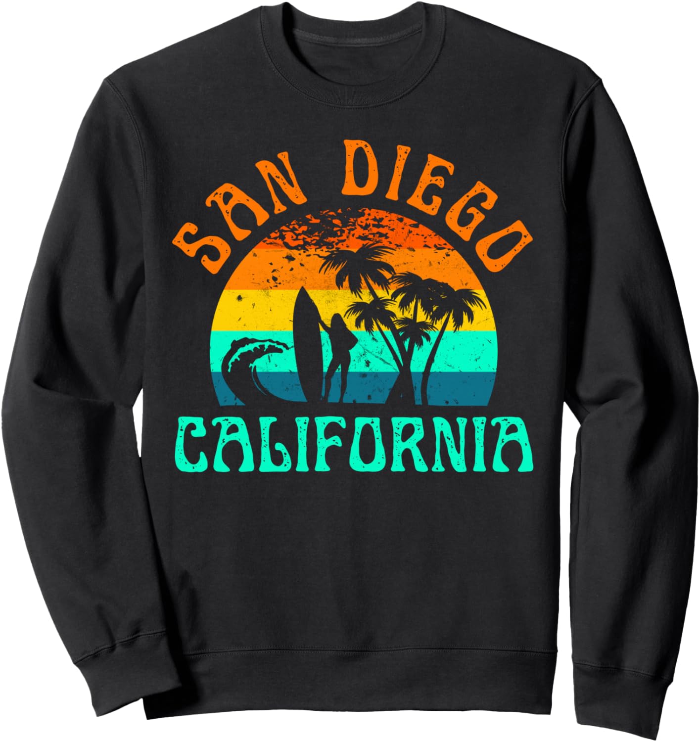 

Толстовка Сан-Диего San Diego Beach California Surfing Surf Ocean Usa, черный