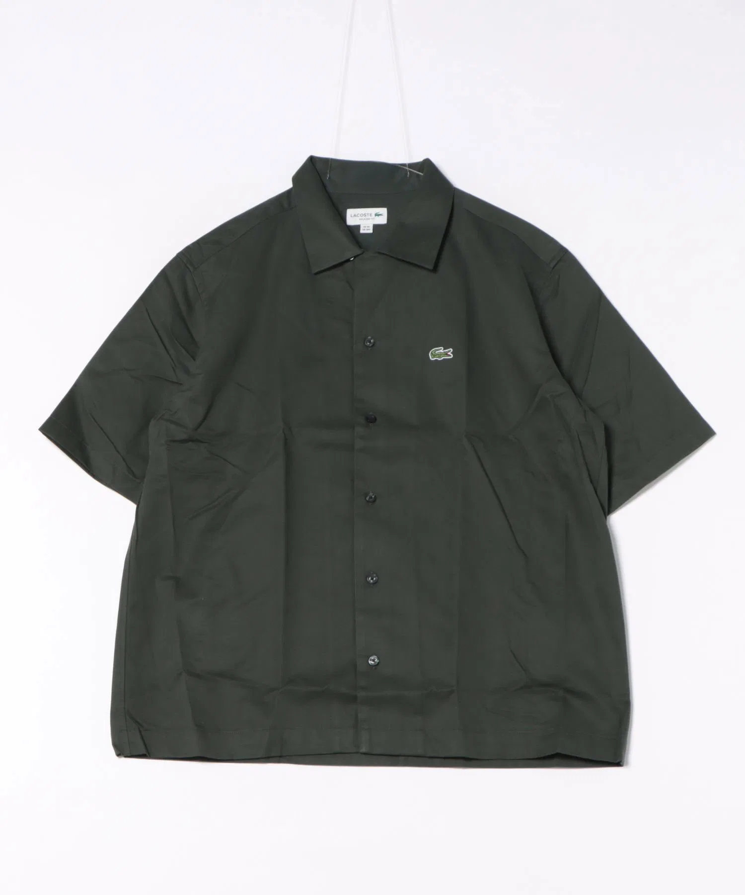 Рубашка Lacoste CH2894-99 мужская с коротким рукавом, из смесовой ткани хлопка и шелка, синий