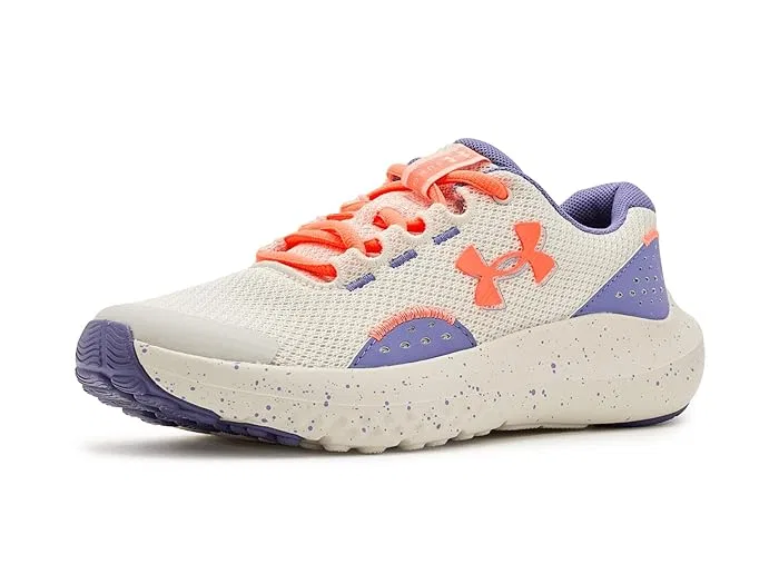 Кроссовки для детей Under Armour Kids Surge 4, Summit White/Purple Luxe/Electric Tangerine