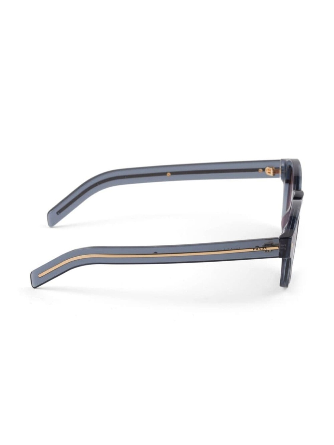 Prada Eyewear солнцезащитные очки в квадратной оправе с полосками на дужках и логотипом, синий — фото 3