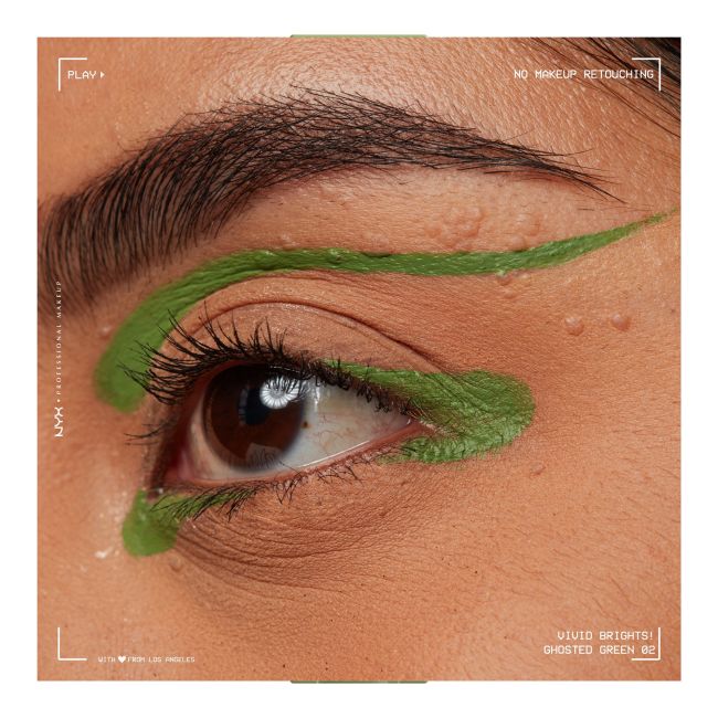 Яркая жидкая подводка для глаз с ручкой NYX Professional Makeup, цвет ghosted green, 2 мл — фото 3