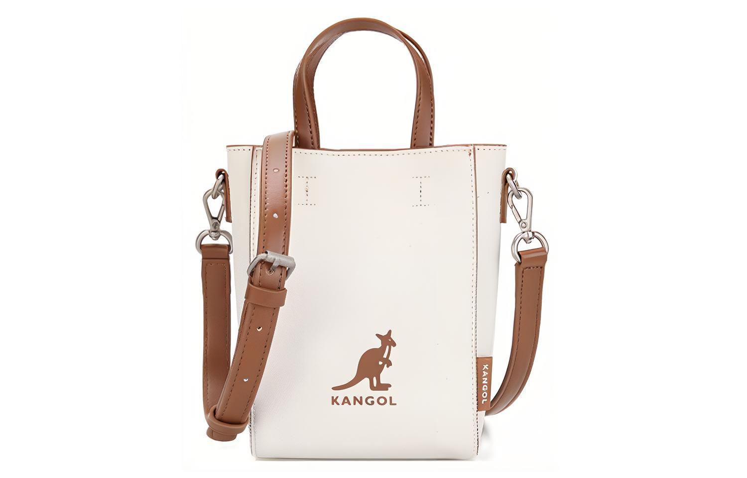 

KANGOL Холщовая сумка шоппер клатч наплечная мини унисекс айвори, Ivory