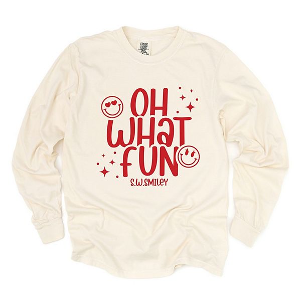 

SWSmiley oh what fun sparkle - женская длинная футболка с эффектом гаража Simply Sage Market, Ivory, Зеленый, SWSmiley oh what fun sparkle - женская длинная футболка с эффектом гаража Simply Sage Market, Ivory