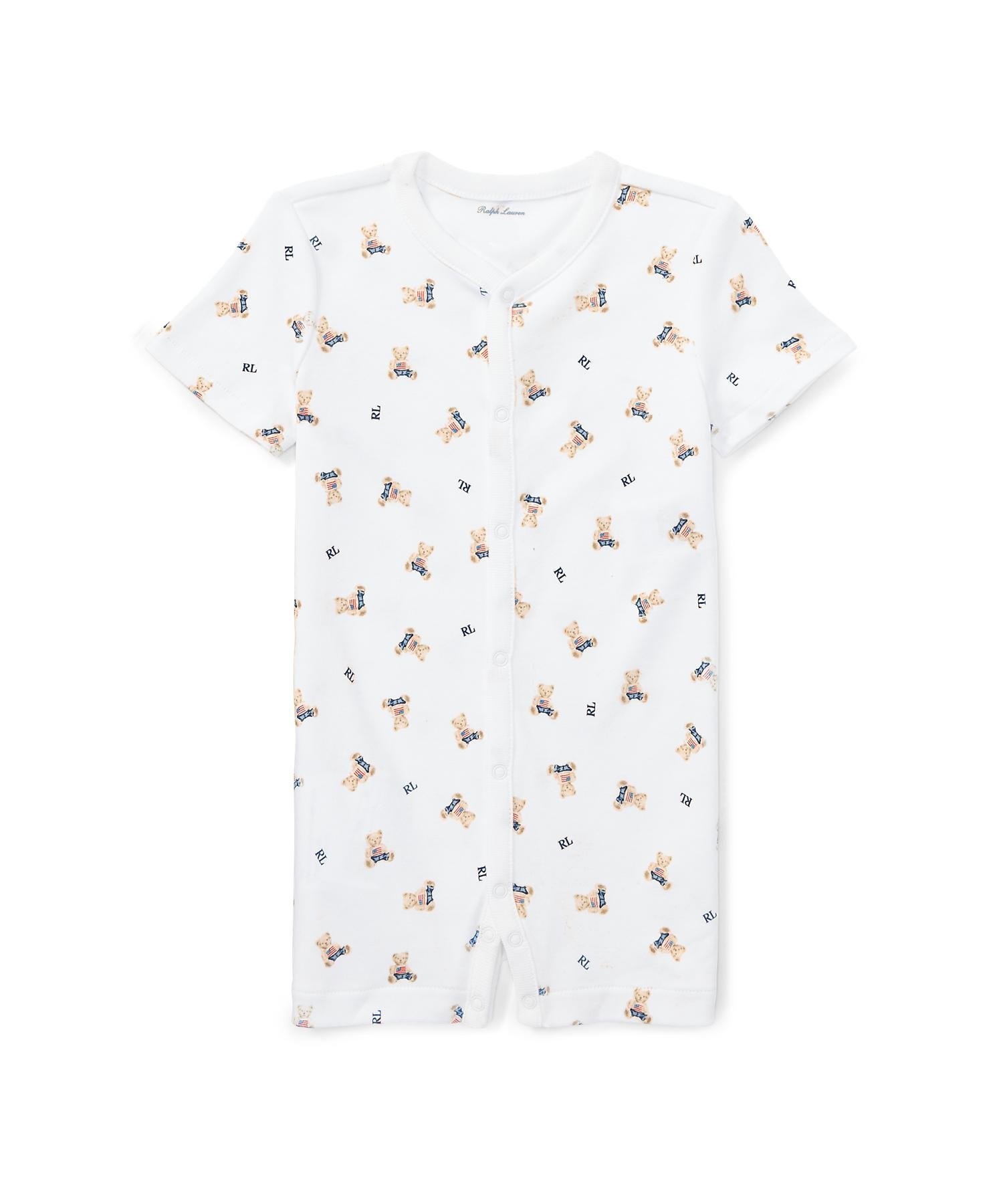 Детские хлопковые шорты-поло Bear Polo Ralph Lauren, 100 White