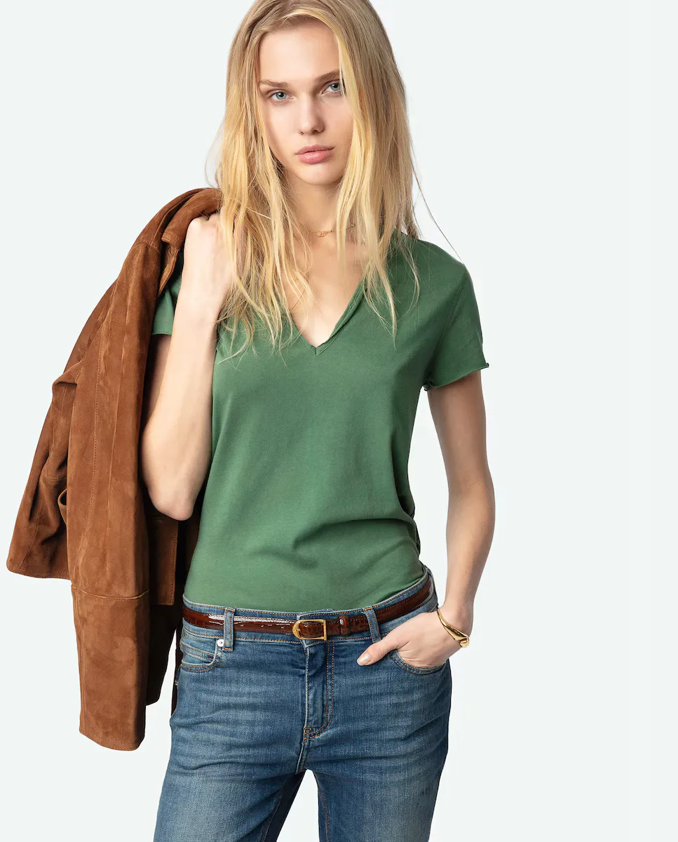 

Футболка женская Story с короткими рукавами и вышивкой на спине Zadig & Voltaire, зеленый
