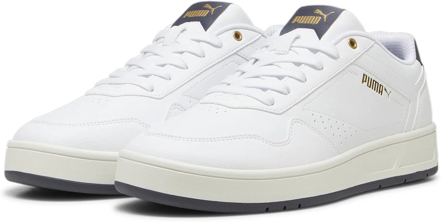 Мужские спортивные кроссовки Puma Court Classic 353780, Puma White Galactic Gray Puma Gold — фото 3