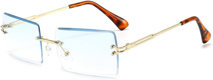 

Ретро маленькие прямоугольные солнцезащитные очки для женщин, без оправы, солнцезащитные очки для мужчин, летний стиль, женская защита от УФ-излучения UV400 LANGSER, C14