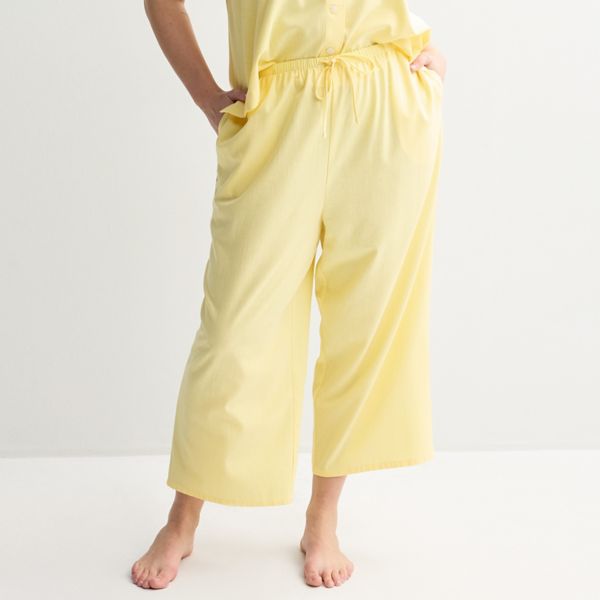 

Пижамные брюки из льняной ткани больших размеров Sonoma Goods For Life, цвет pale banana