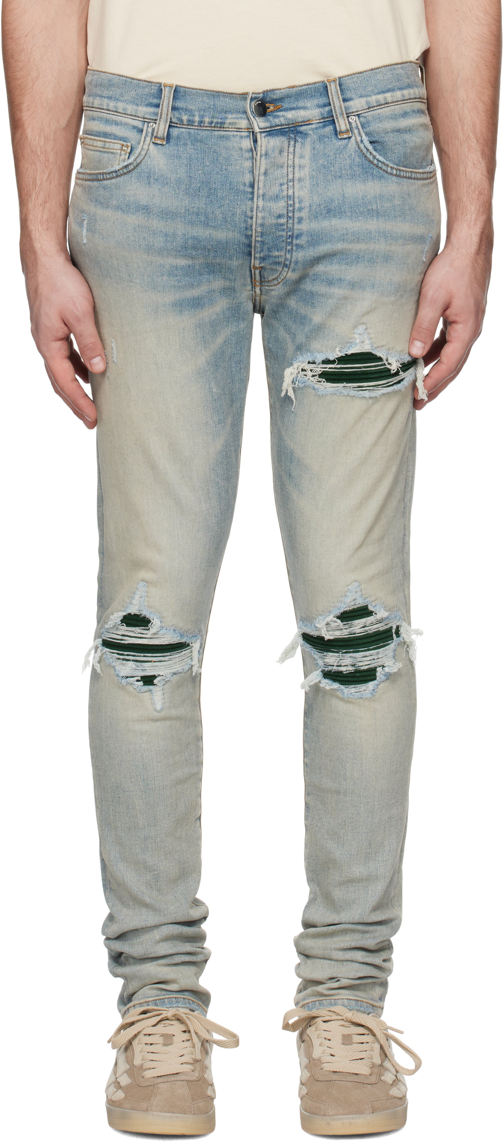 

Синие замшевые джинсы MX1 AMIRI