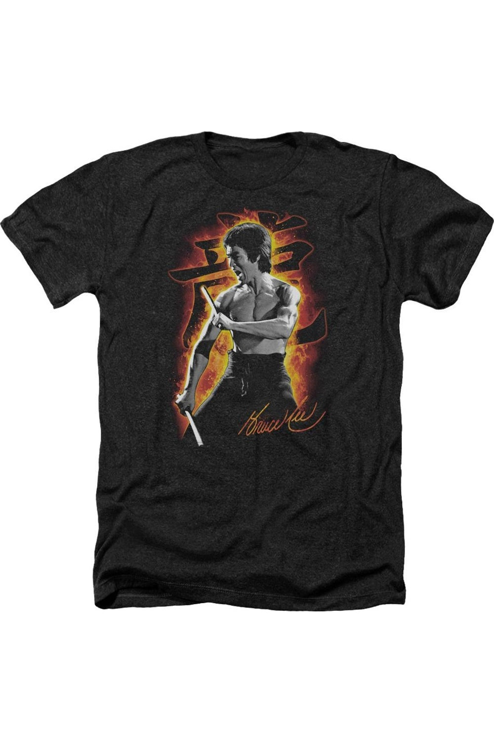 

Футболка для взрослых Bruce Lee Dragon Fire Heather Gildan, черный