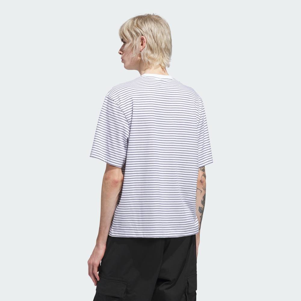 Футболка с коротким рукавом для скейтбординга, окрашенная пряжей. Adidas, white — фото 4
