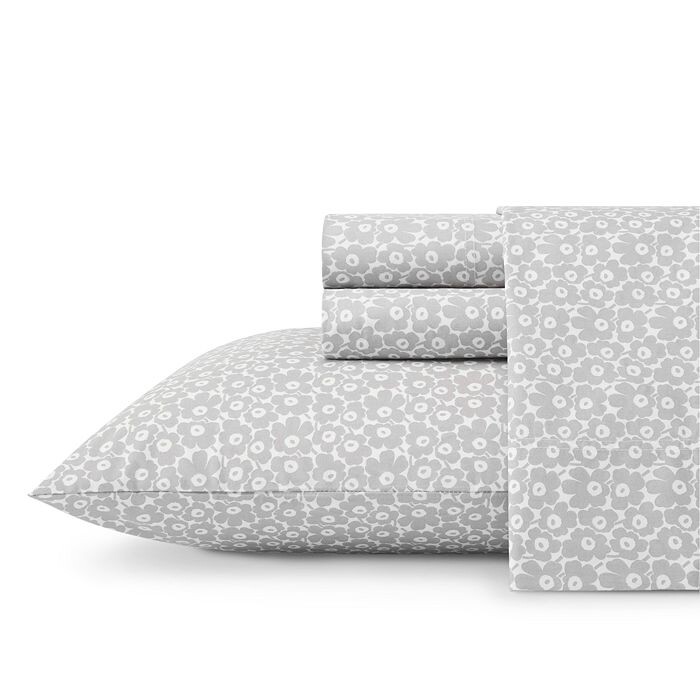 

Marimekko Pikkuinen Unikko Серый комплект простыней из хлопкового перкаля, King