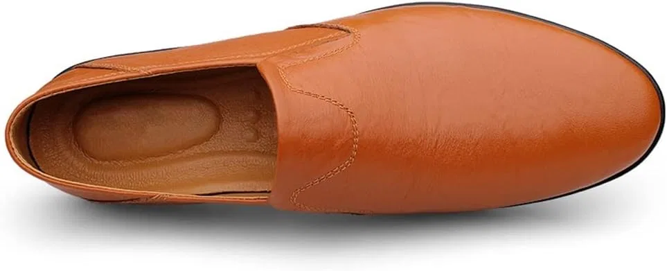 Лоферы leather Loafers, Yellow Brown SayfuR — фото 4