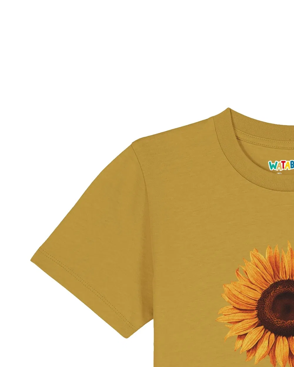 Футболка детская с принтом подсолнух, Wat? Apparel, охра — фото 3