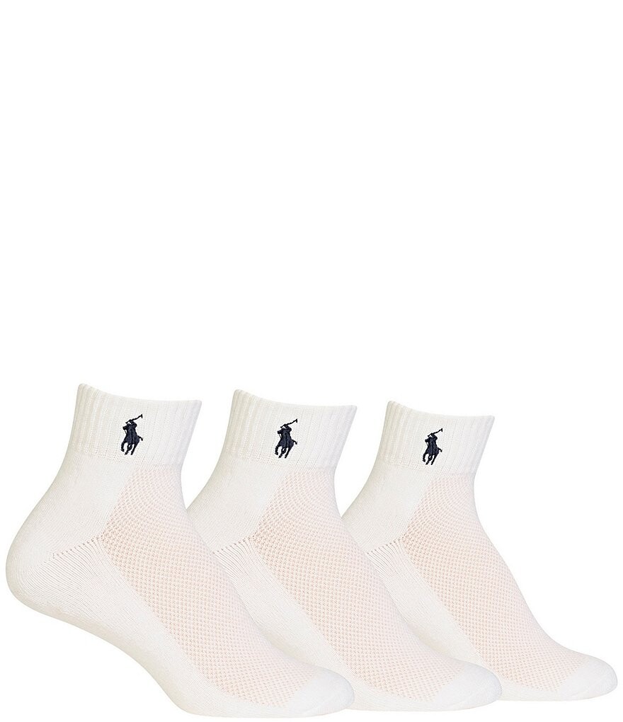 

Женские носки с сетчатым верхом и мягкой подкладкой Polo Ralph Lauren, 3 пары, белый