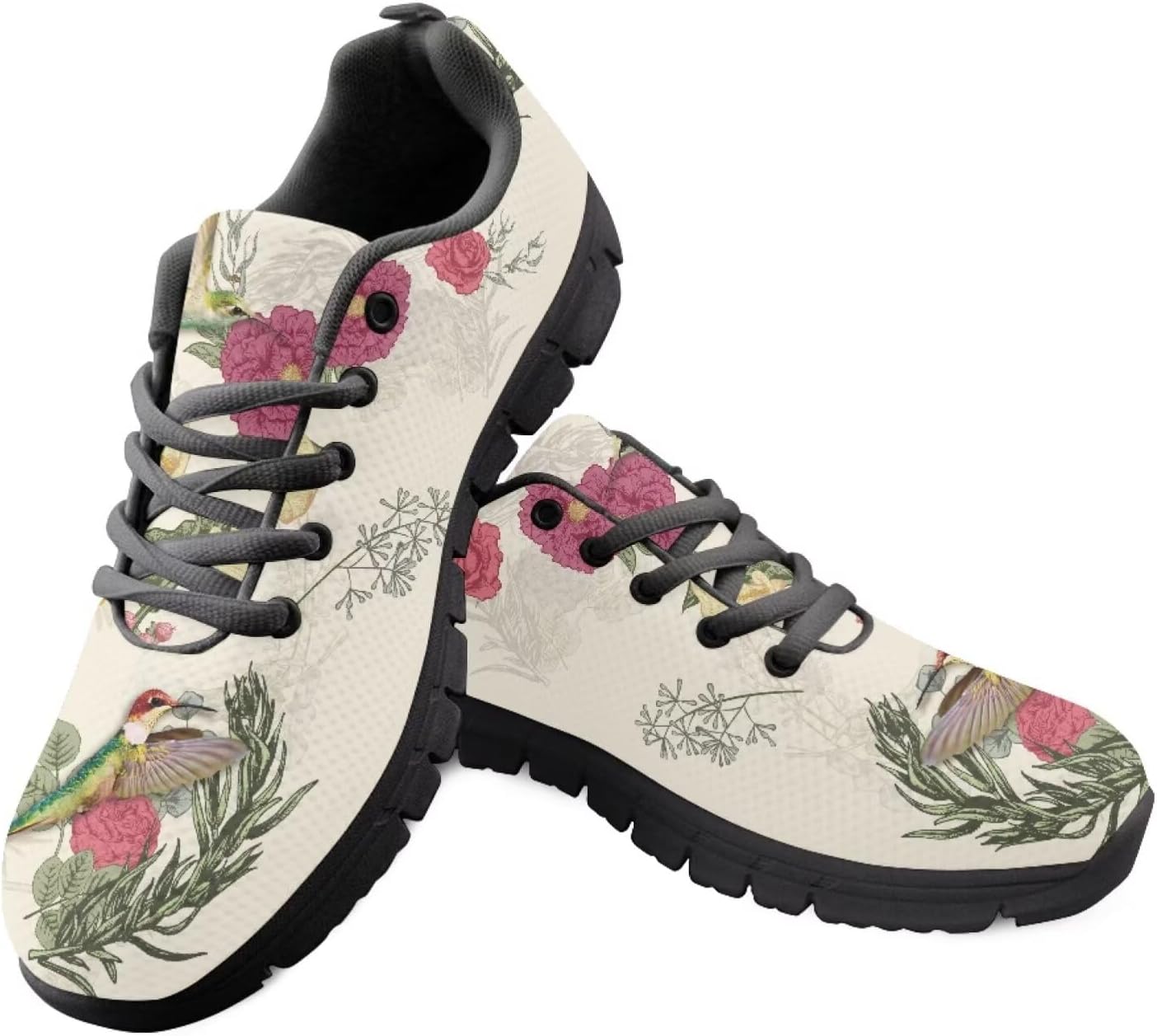 

Женские слипоны кроссовки для ходьбы, тенниса и бега, весенне-летние цветочные кроссовки, легкие Getelinseng, Retro Hummingbird