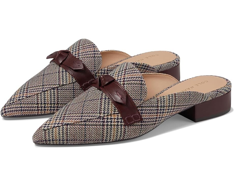 

Лоферы Cole Haan Piper Bow Mule, цвет Multi Plaid Textle