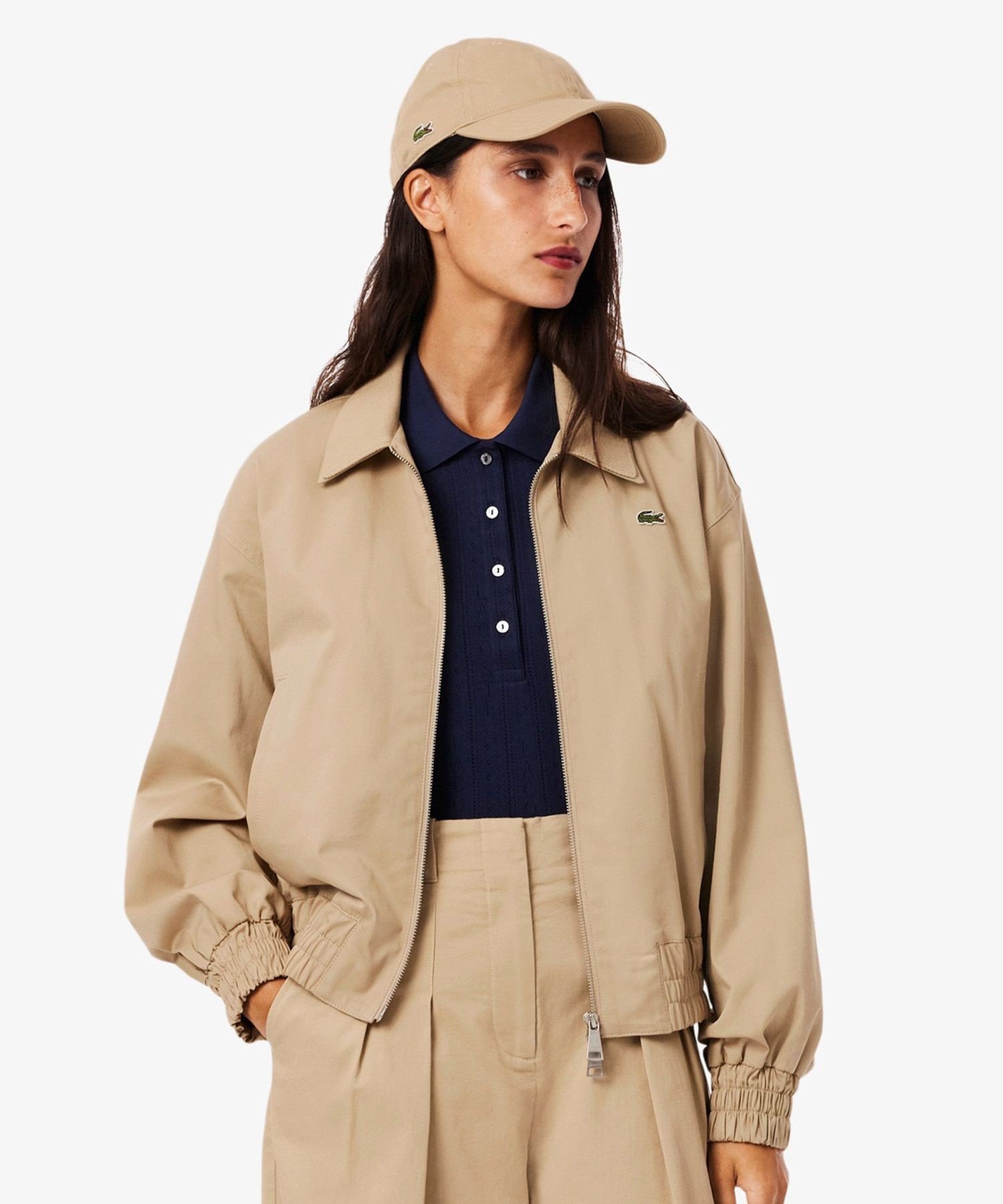 Куртка LACOSTE вязаная многослойная на молнии, Beige