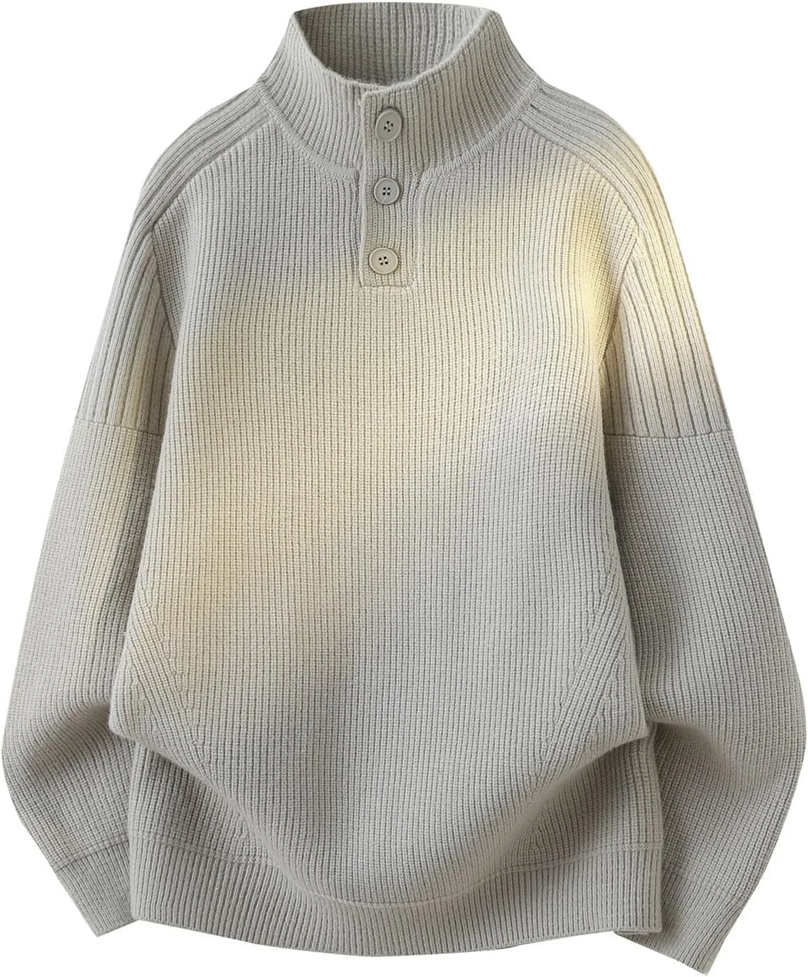 

Мужской свитер Cambkatl с воротником стойкой — уютная вязаная кофта на пуговицах