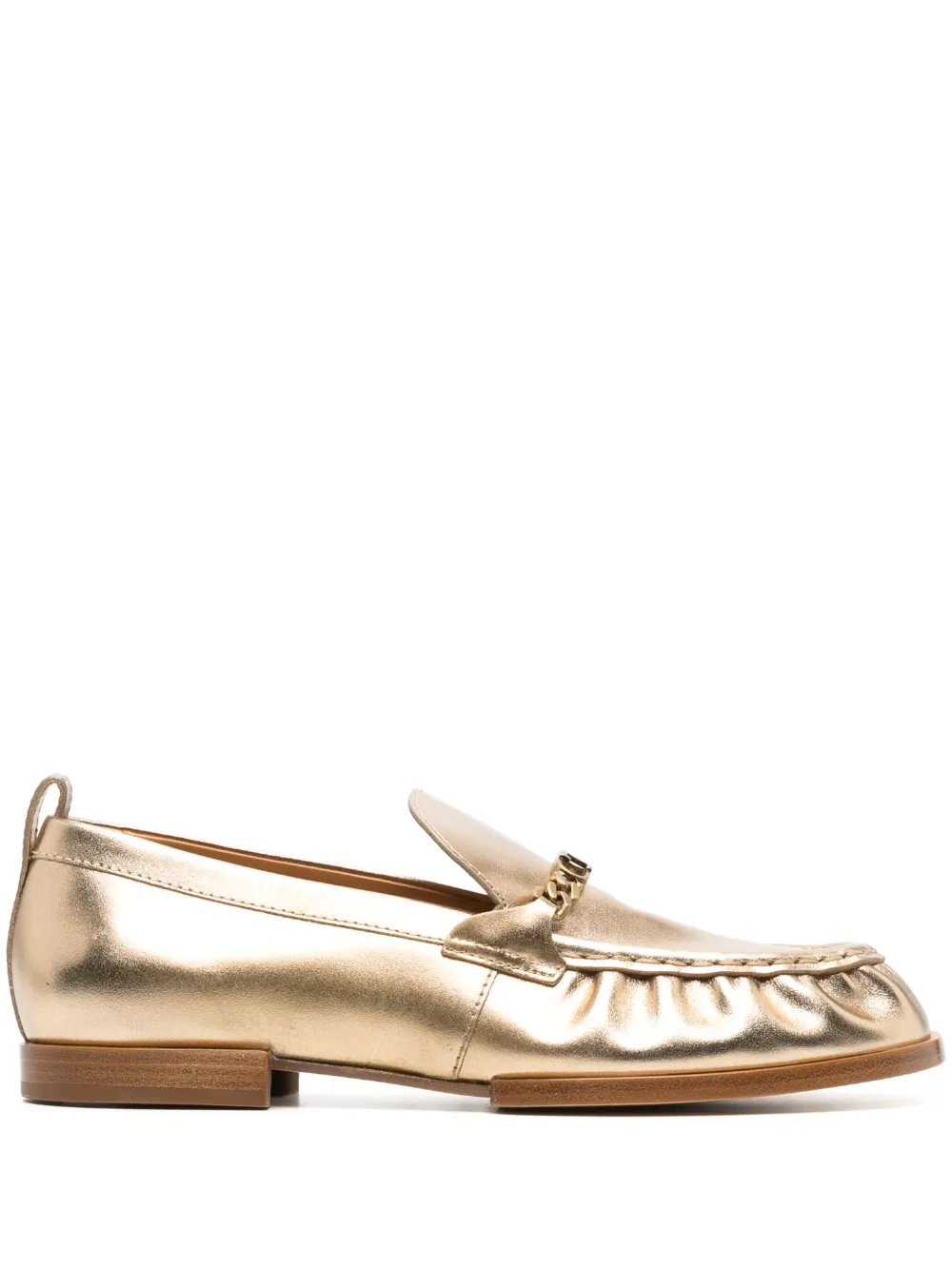 Лоферы с эффектом металлик TOD'S, золотой