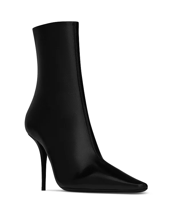Женские ботильоны Ashley из гладкой кожи Saint Laurent, черный
