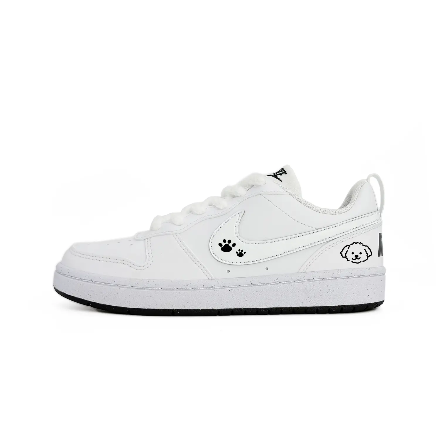 

Nike Детские скейтерские кроссовки Court Borough Cute Puppy, устойчивые к истиранию, белые, для подростков