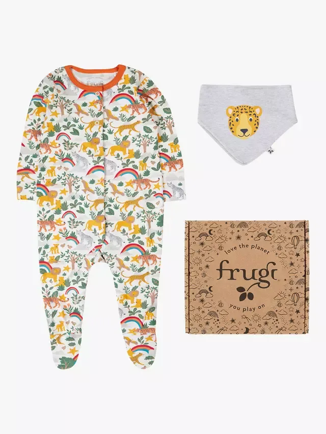 Подарочный набор из хлопкового комбинезона для малыша, В дикую природу Frugi
