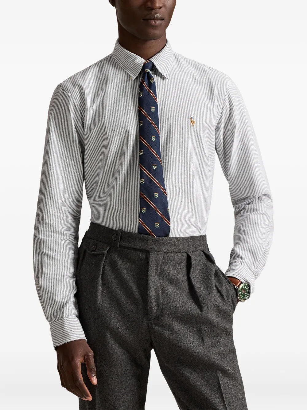Полосатая рубашка с длинными рукавами Polo Ralph Lauren, белый — фото 3