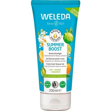 

WELEDA Bio Summer Boost Гель для душа Мыло для душа с веганским ароматом для женщин и мужчин с ароматом апельсина, лайма и кардамона Натуральное очищающее средство для лица и тела