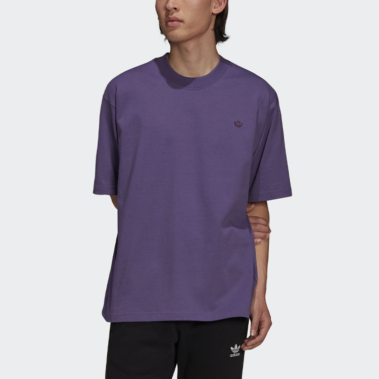 Футболка adidas originals C Tee Solid Color Small Label Loose Sports Short Sleeve Couple Style Purple, фиолетовый — фото 3