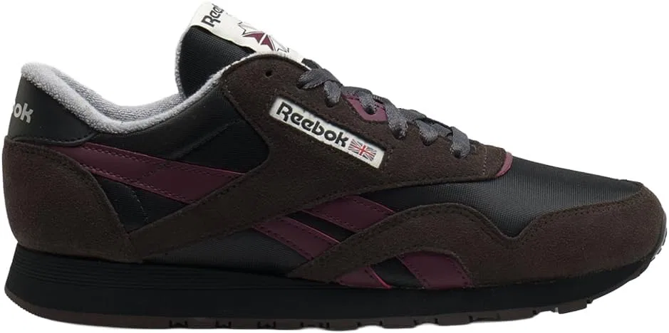 Reebok, мужские классические нейлоновые кроссовки, Washed Black Black Cherry