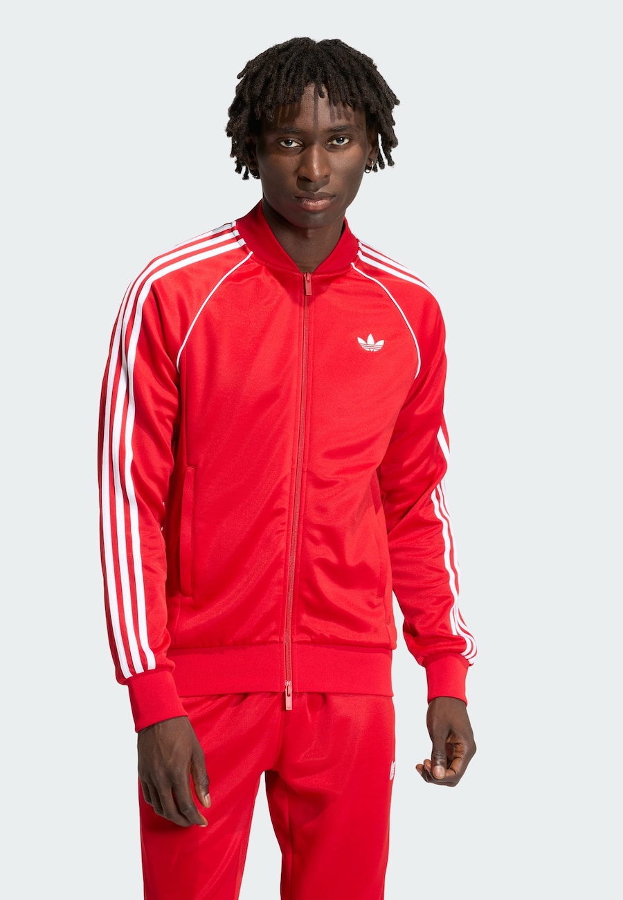 Толстовка с капюшоном на молнии ADIDAS ORIGINALS SST, красный — фото 2