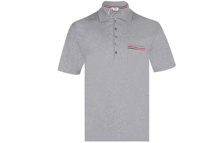 

Футболка поло мужская серая THOM BROWNE