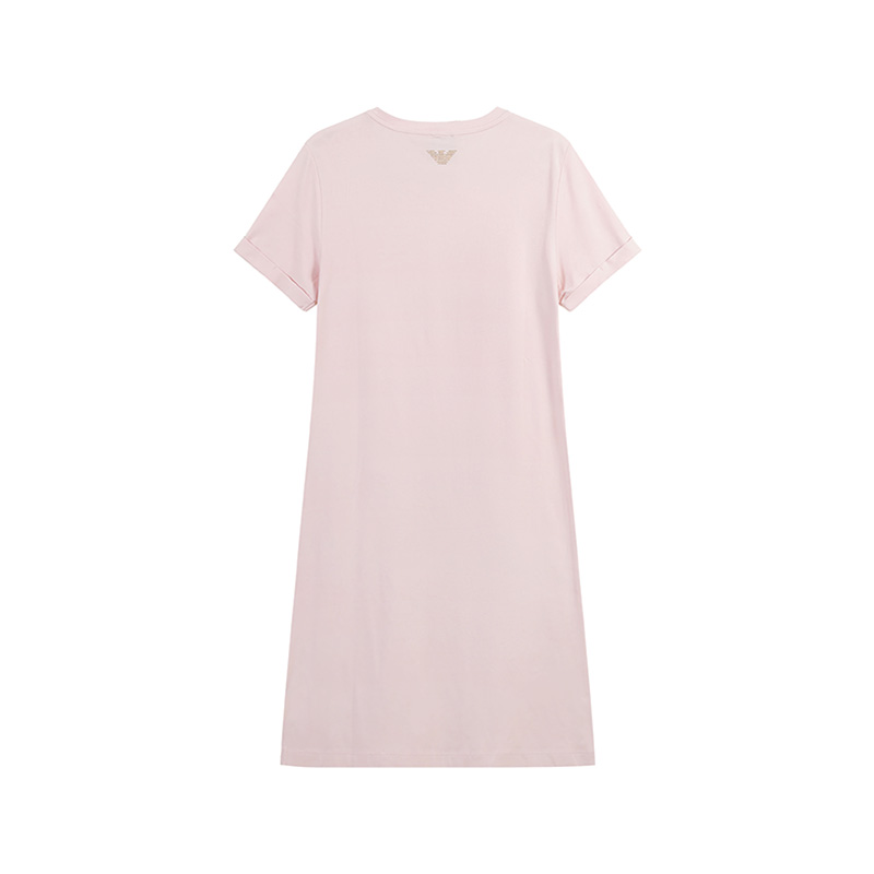 EMPORIO ARMANI EA7 SS24 платье с короткими рукавами женское светло-розовое — фото 4