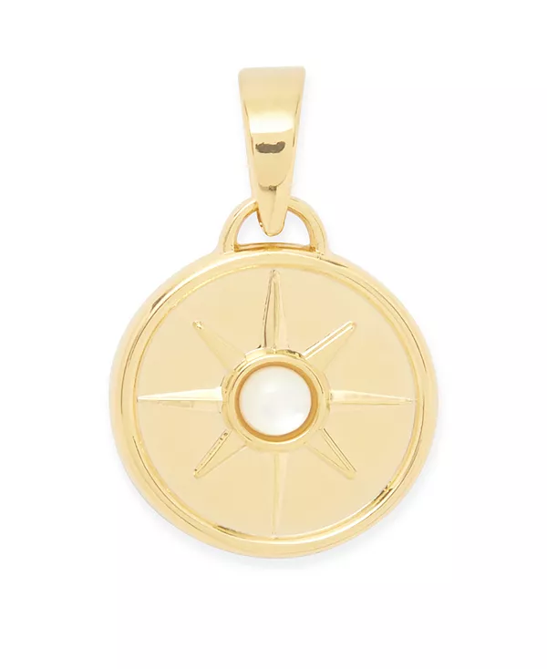 

Подвеска из искусственного перламутра розового цвета с покрытием из 14-каратного золота Brook & York, gold