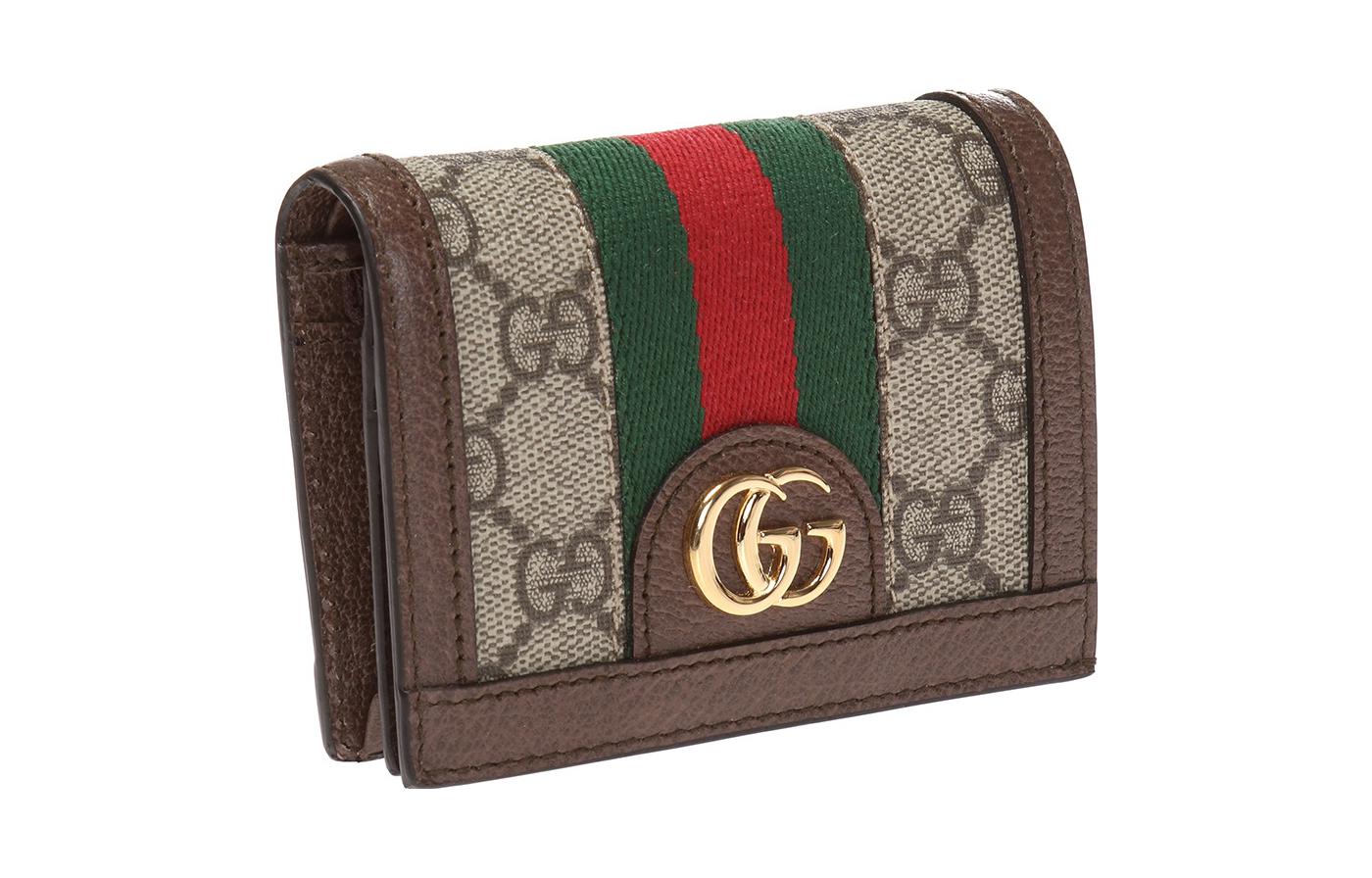 GUCCI Кошелек Ophidia Canvas With Leather, картхолдер женский Ebony/Brown — фото 2