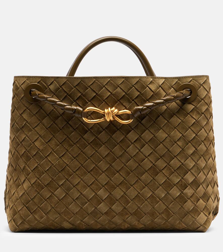 

Сумка-тоут Andiamo Medium из замши Bottega Veneta, Mud M Brass Mud