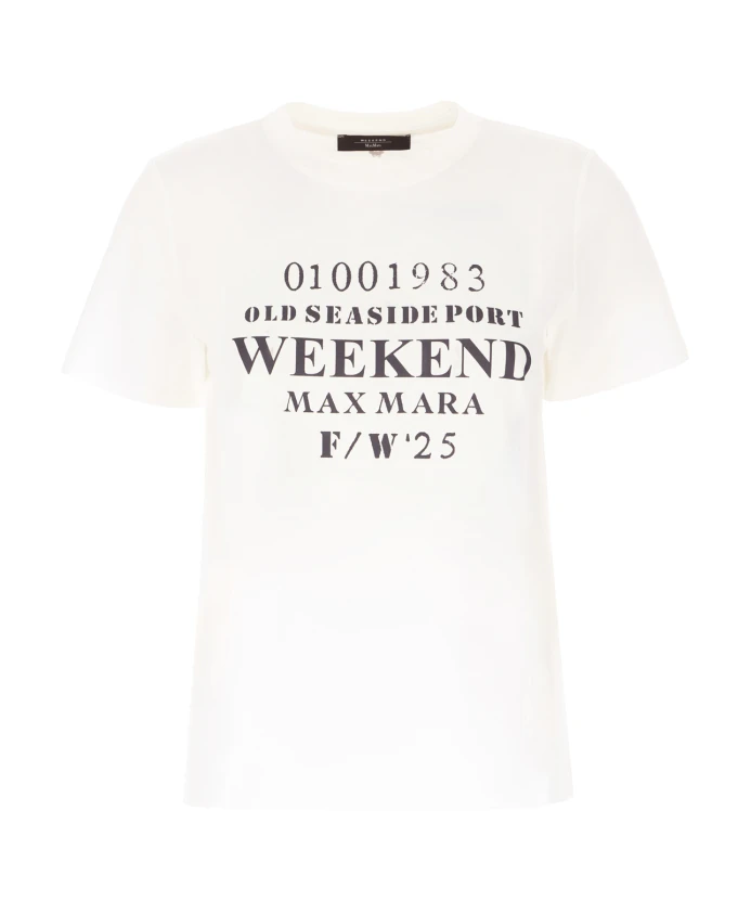 

Повседневная хлопковая футболка Weekend Max Mara, белый
