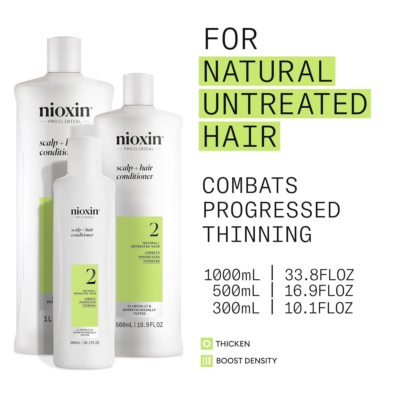 Кондиционер Nioxin Scalp + Hair Thickening System 2 | Для натуральных или необработанных волос с прогрессирующим истончением | С ниацинамидом и биотином | 950 мл 1000 мл (.) — фото 3