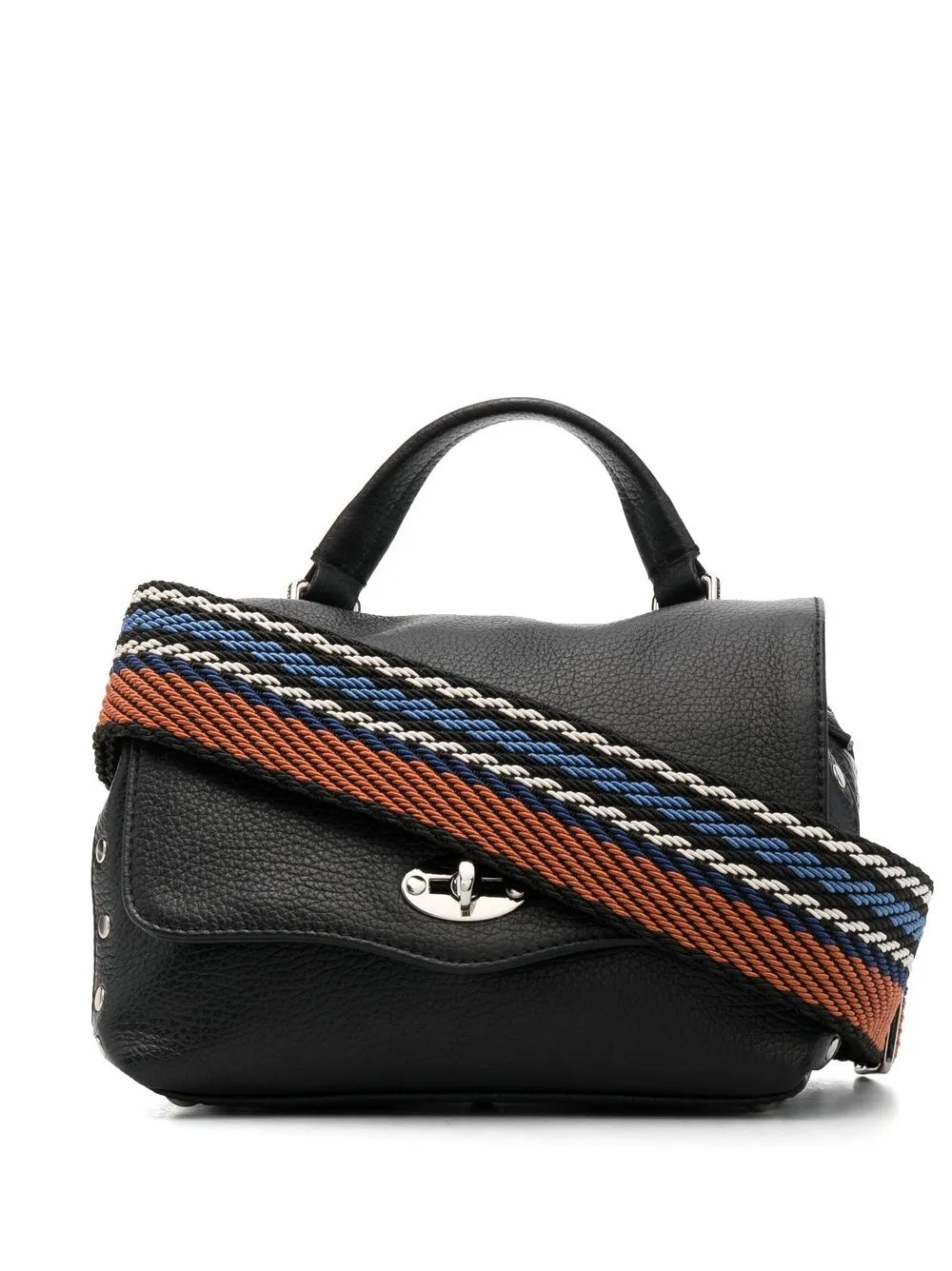 

Маленькая сумка-тоут с заклепками Zanellato, черный